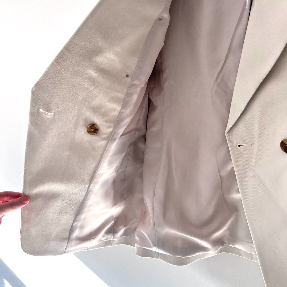 NWT Banana Republic Women's Stretch-Cotton Icon Blazer Cream 4 - Picture 4 of 11